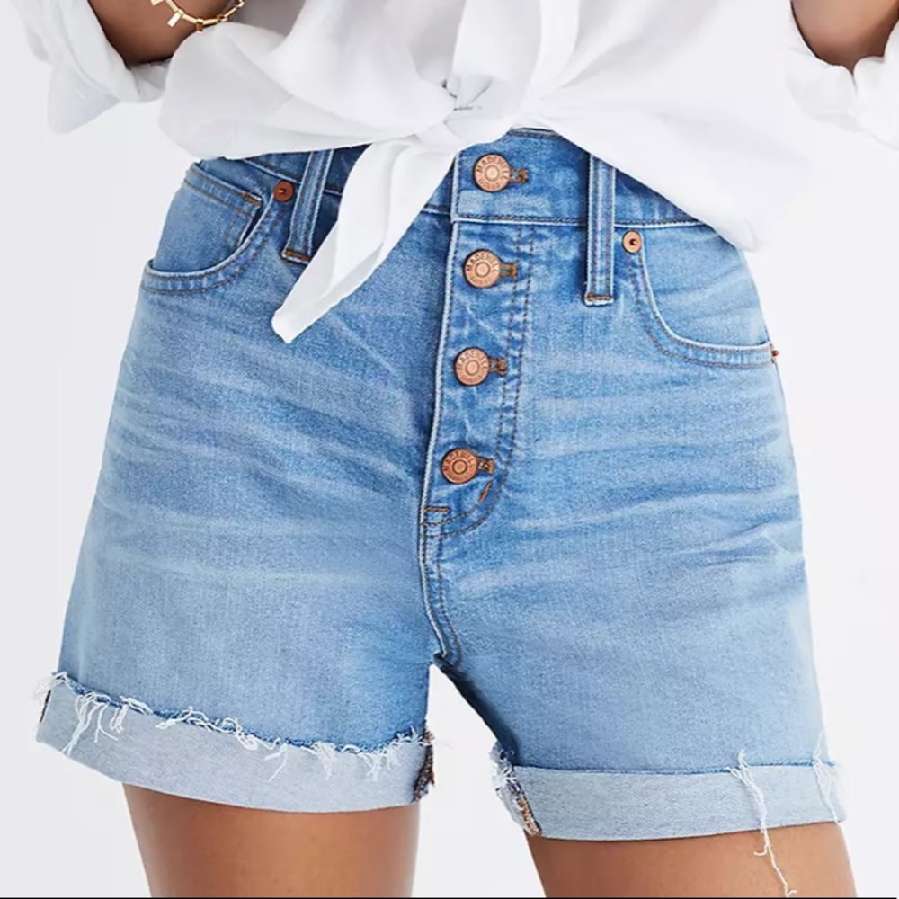 Madewell High-Rise Denim Shorts: Button-Front
